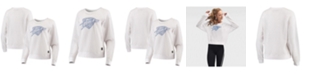 DKNY Women's White Oklahoma City Thunder Lauren Mesh Pullover Raglan Sweatshirt